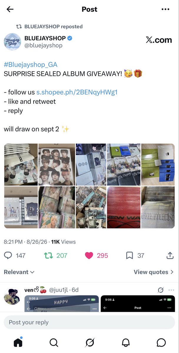 ItsMeCherlin's tweet photo. @bluejayshop #Bluejayshop_GA thaaaaank you po https://t.co/9hqBDecT0e