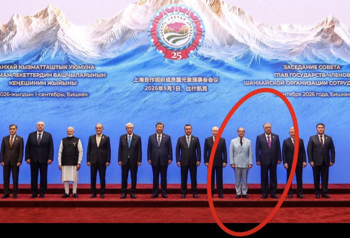 NaziaIHussain's tweet photo. Every other delegation understood the assignment: navy, black, restraint, gravity.
One man arrived with full mehndi-function energy.
But the suit isn’t really the story. Dress codes can be misunderstood; the room cannot. 
The occasion, the gravity, the discipline of diplomacy none of it seems to have registered.
That’s what happens when a state sends a performer to do a statesman’s job.
The suit wasn’t the joke. It was just the part of the problem you could see.
#StatesmanVsShowman