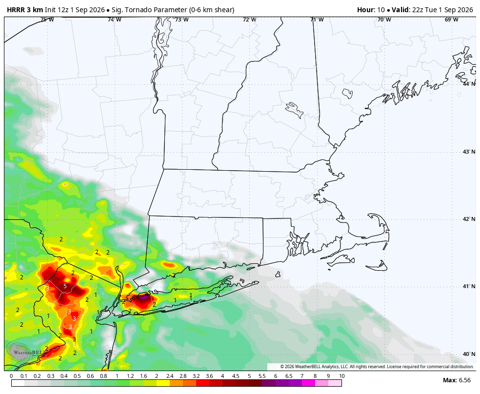 dspr1ngWX's tweet photo. Strong to severe storms are expected to form near and on Longisland early this evening and tapering off by 10-11pm🌩️

Main threat will be strong/damaging winds, small hail and the possibility of an isolated tornado https://t.co/5Xl4wjNpzv