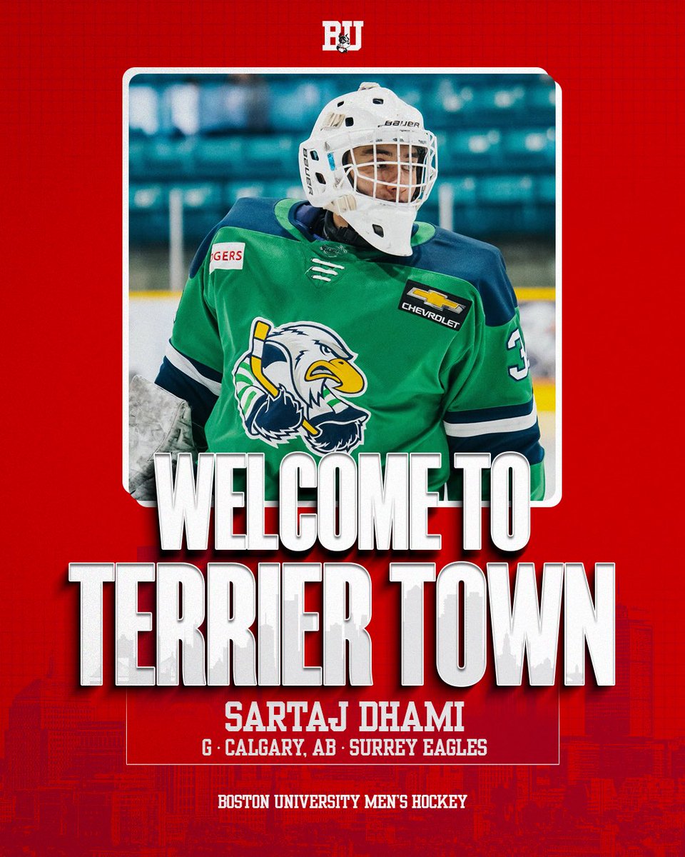 TerrierHockey's tweet photo. We’ve got one more freshman introduction for you, as Sartaj Dhami joins our program from the Surrey Eagles! https://t.co/10eWQVfGDP