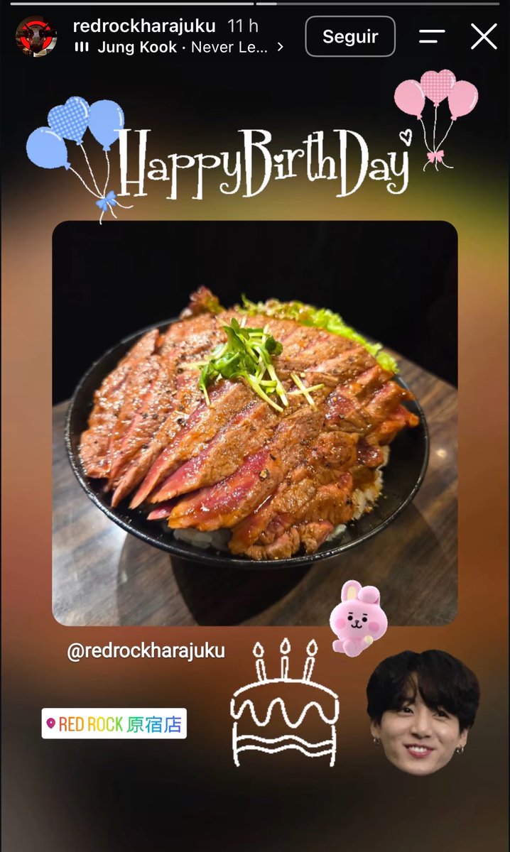 jmjklab's tweet photo. O RED ROCK Harajuku, em Tóquio, compartilhou stories em celebração ao aniversário de #JUNGKOOK. 🥹🤍

O restaurante, visitado por Jimin e Jungkook durante a viagem ao Japão em 2017, relembrou a passagem dos dois pelo local, exibindo capturas de cenas do G.C.F in Tokyo. https://t.co/Tr5GZWsICB