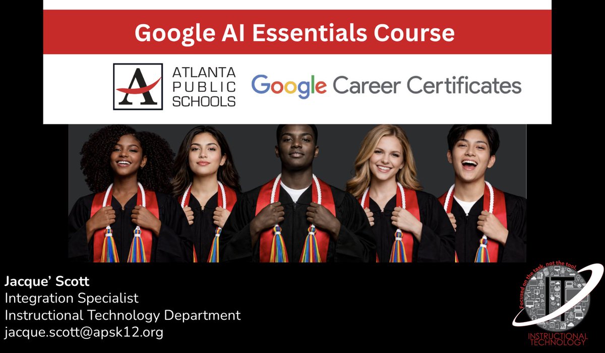 apsitjacque's tweet photo. Great planning session with AP @J_Cappelli as we mapped out @APSMidtown’s rollout of APS’s Google AI Essentials initiative for Seniors! We explored @Google + @coursera and built a plan to get students started. Excited to see this initiative in action!🎓 https://t.co/tzeRaKbfJx