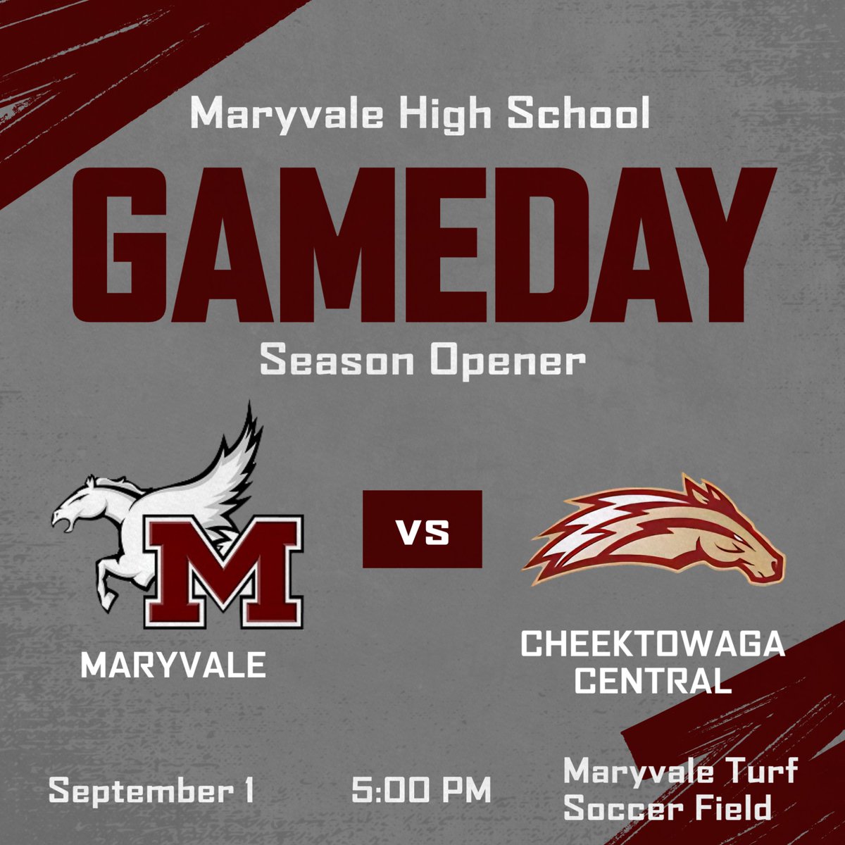 MaryvaleSoccer's tweet photo. Come support your Flyers as we take on cross town rival Cheektowaga Central in our season opener #GoFlyers @MaryvaleAthlet1 https://t.co/Dz9A4UIIeN