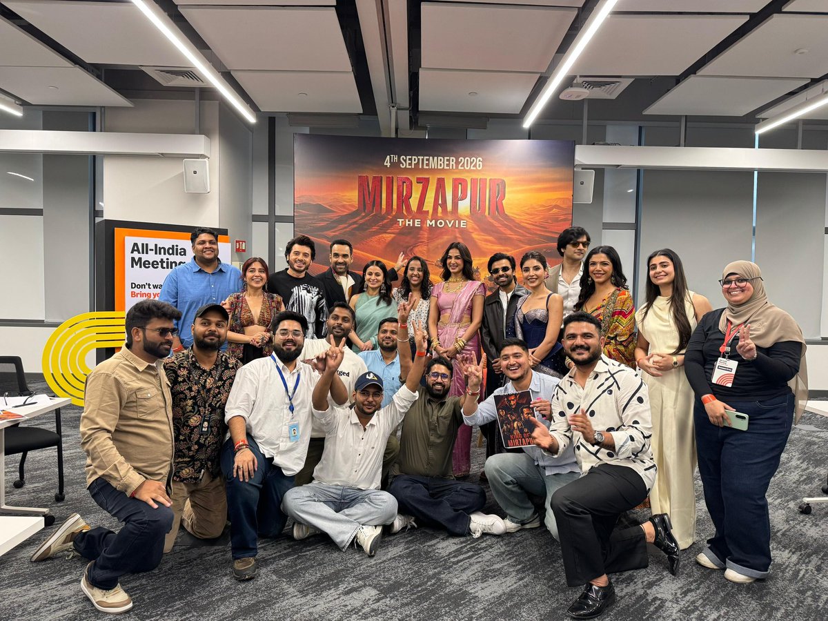 build_with_abhi's tweet photo. Office today felt like a proper cannon event✨ 
Privileged to meet the iconic star cast of Mirzapur!
 
#Mirzapur #grateful https://t.co/P8v95m9H4k