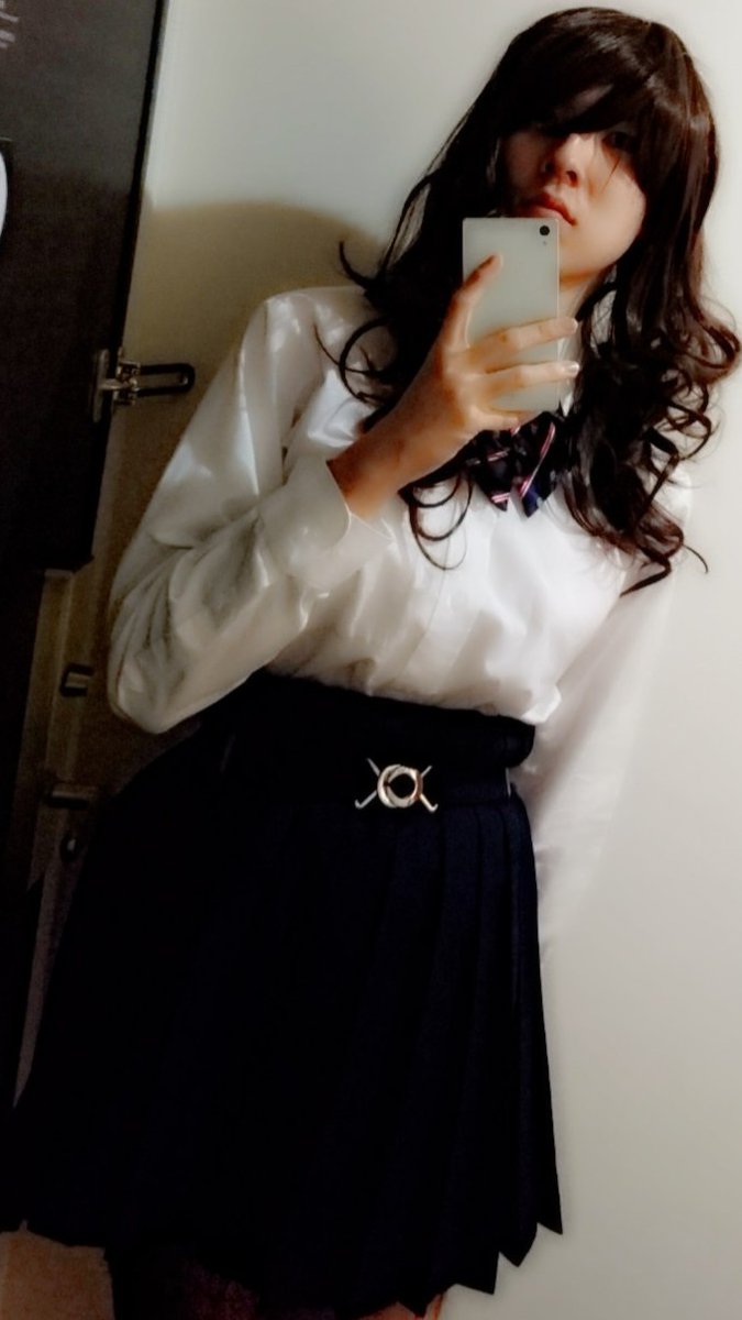 ruisa_tear's tweet photo. やっぱり制服紺プリスカが王道...！これは結構前のやつｗ #女装 #男の娘 https://t.co/8rvIC1WFWd