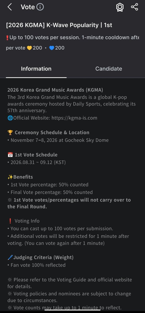 Yoon_kookie97's tweet photo. KGMA Round 1 🏆

- Artist of September: Solo(Male): Jungkook &amp; RM 
- Best Music Video: SWIM 
- Best Music &amp; Artist: SWIM 
- K-Wave Popularity: Jimin &amp; V 

• K-Wave Popularity is (100% Fan voted) 
• Other 3 Categories (35% Fan Voted)
🗓️: 12/09/2026
App: coogoong https://t.co/1xLsZ18xpj