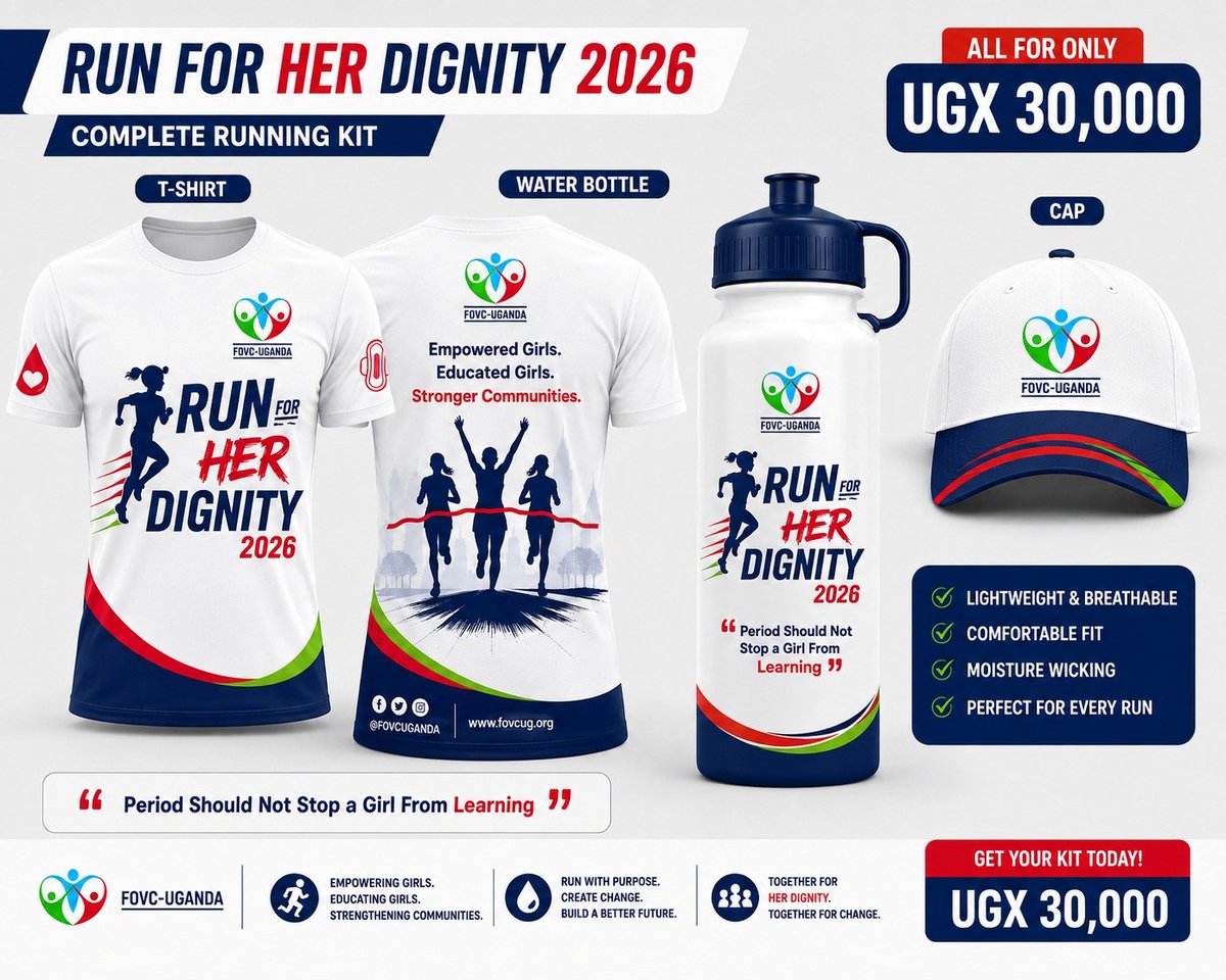 AbalaDavid2's tweet photo. RUN FOR HER DIGNITY 2026 🌸
Full kits are now available
Join FOVC Uganda on 4th October 2026 in Gulu City and help us keep 100 vulnerable girls in school. WhatsApp: +256 790 081 232
Every step can change a life. Run for her future.
#RunForHerDignity #FOVCUganda #KeepGirlsInSchool https://t.co/Av4pY51SHH