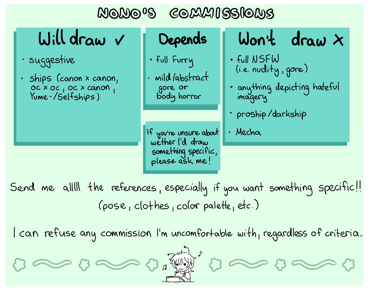 Nono_uwo's tweet photo. I'm opening commissions!! 5 slots (for now)!!!
DM me if interested!! ☆
#commissionsopen #artcommissions https://t.co/FGbWePOdQJ