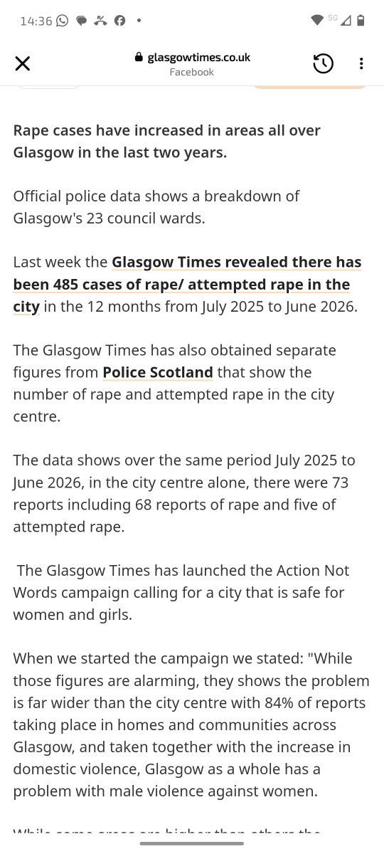 angiemi43176647's tweet photo. @eveningtimes carrying the call to end violence &amp; rape against women! @MyDugAlbie is to thank for this article. His FOI helped to highlight #Rape is up in most areas of #Glasgow #ActionNotWords thank you-At last #Women should not live in #Fear https://t.co/IxdfISJJZt