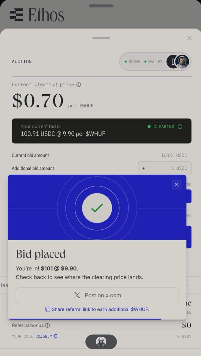 winngamerx's tweet photo. Don't forget to bid on $WHUF

I just put a bid in on the Ethos auction.
https://t.co/wijUyeWHt3 https://t.co/ujzOuuAKua