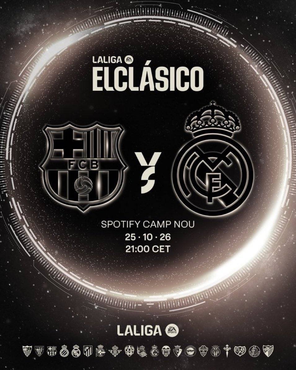 Danilo178428's tweet photo. 🚨 | 𝐎𝐅𝐅𝐈𝐂𝐈𝐀𝐋: The El Clasico at Spotify Camp Nou will be held at 9PM CET. #fcblive 🔥 https://t.co/lOAT8qumti