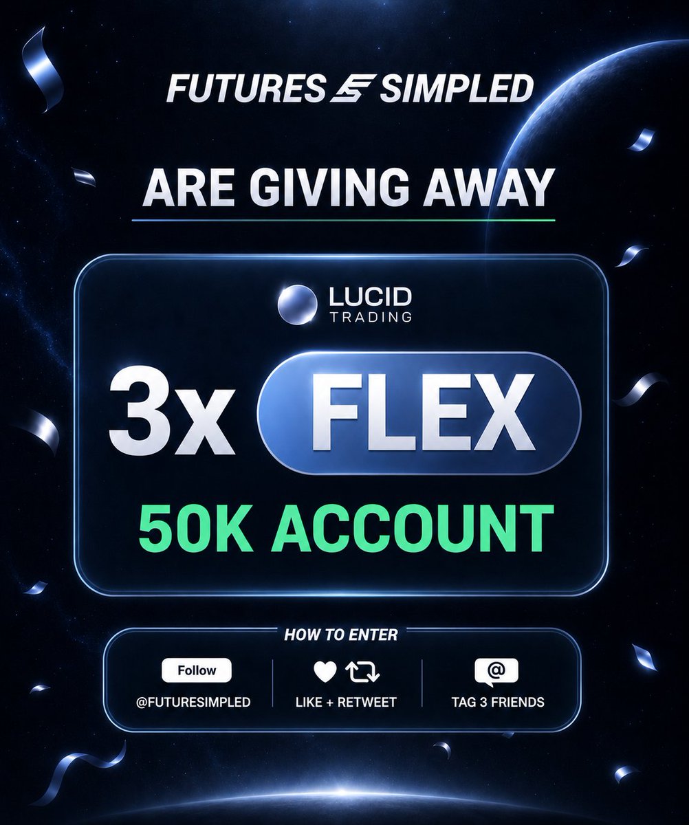 futuresimpled's tweet photo. Giving away 3x 50K FLEX accounts from @TradingLucid

Here's how to enter: 

1) Follow @futuresimpled
2) Like + Retweet this post
3) Tag 3 trading friends in the comments 

Winners announced Sept 8th - don’t miss out! 

#Trading #Futures #Giveaway https://t.co/dZrccgAjgB