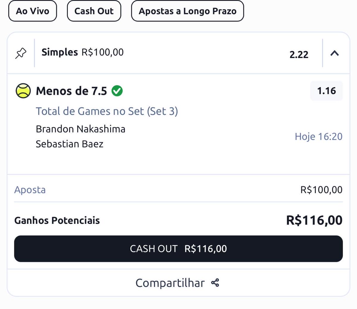 Meg_Leal's tweet photo. Tomem cuidado com a #Betano 
Deu green de 2.22
Depois pagou só 1.16 https://t.co/eJPjd9UTyI