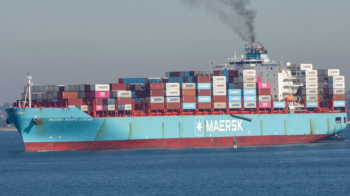 WayneAWeekes's tweet photo. Vessel: Maersk Monte Lascar.
Type: Container Ship.
Class: --
Owner: Moller Singapore AP.
Operator: Maersk.
Constructed: 2009.
IMO: 9348077.
MMSI: 563052400.
LOA: 272m.
Flag: Singapore.

Date Photo Taken: 1/9/26.
Location Photo Taken: La Perouse Point, La Perouse, Sydney, Australia.

Shot on: Canon EOS R7 | RF 100-400 f/5.6-8 IS USM.
#Sydney #ContainerShip @Maersk