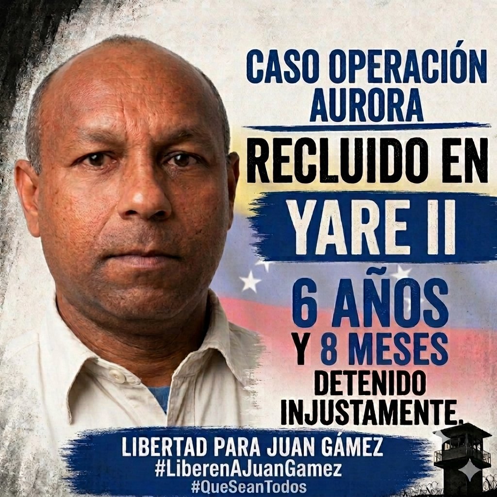 AndresVelasqz's tweet photo. Hasta cuándo esta injusticia
Libertad para Juan Gámez. https://t.co/9Pcly4qynf