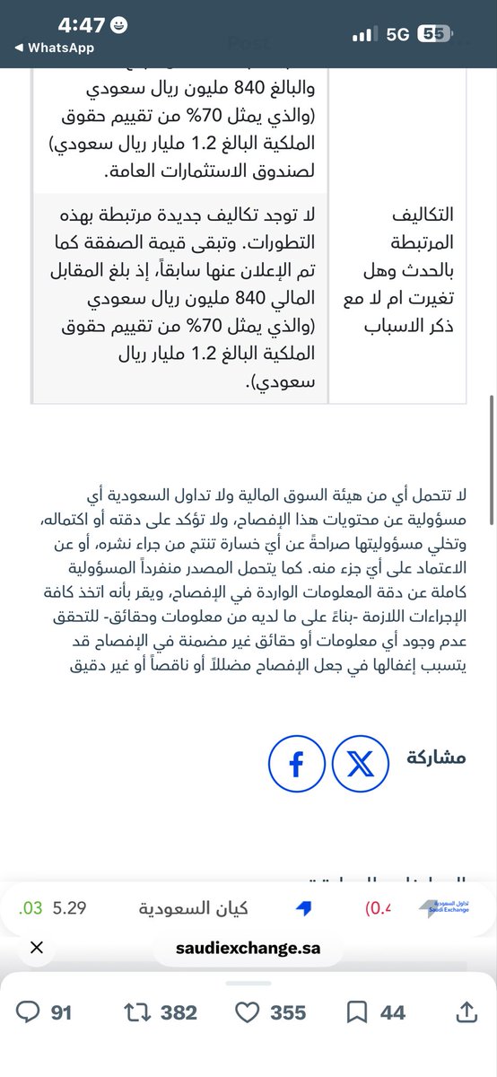 adeeb_alomari's tweet photo. اعلان شركة المملكة القابضة حول توقيع اتفاقية بيع وشراء اسهم مع صندوق الاستثمارات العامة للاستحواذ على نسبة 70% من اسهم شركة نادي #الهلال 

وهيئة السوق المالية وتداول يعلنون اخلاء مسؤليتهما عن اي معلومات او حقائق غير متضمنة في الافصاح قد يتسبب اغفالها في جعل الافصاح مضللاً او ناقصاً او غير دقيق. 

#مساء_الخير