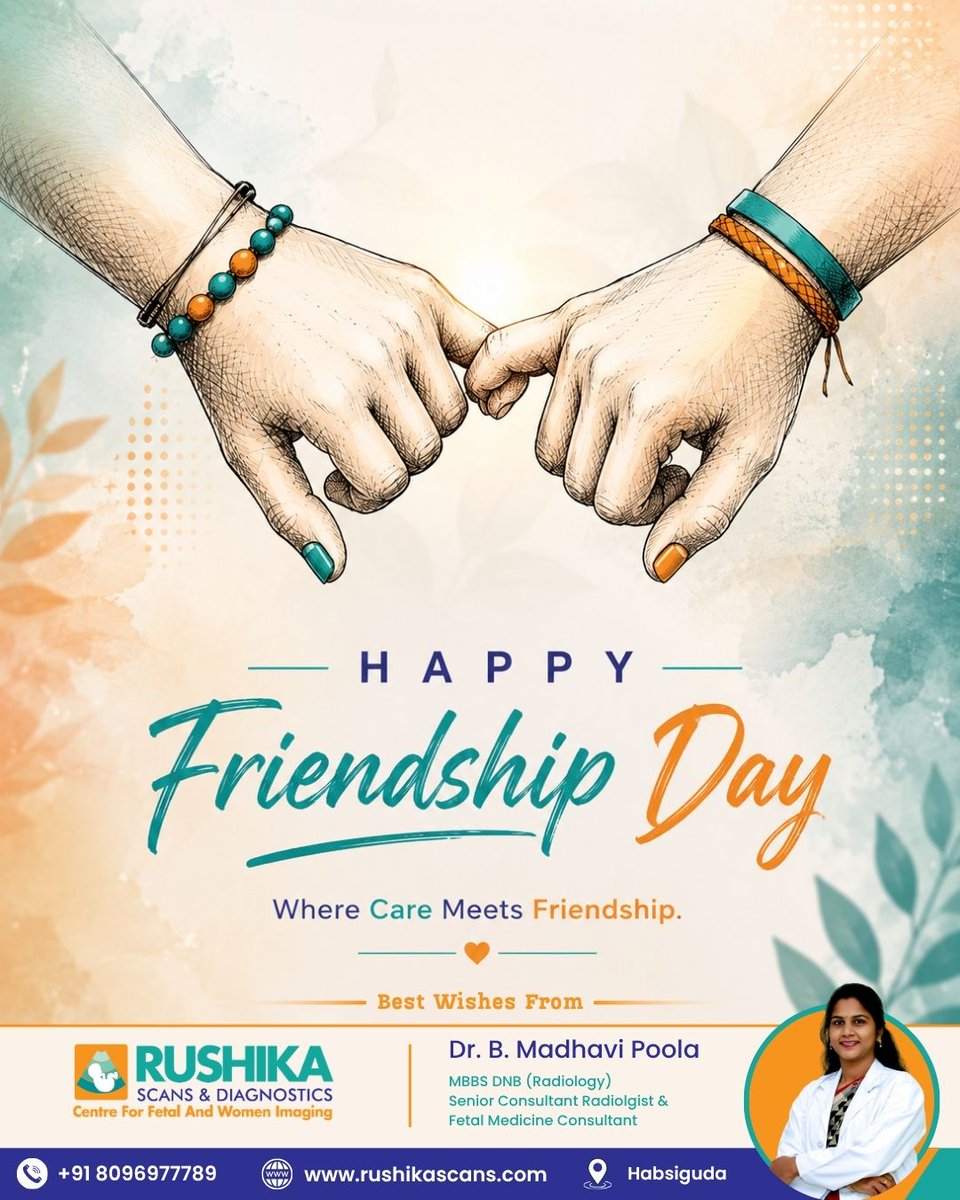 BladiYo's tweet photo. Happy Friendship Day 2026 from Rushika Scans &amp; Diagnostics. Celebrate the friends who bring support, trust, laughter, and joy through every high and low. https://t.co/ff23wo4DVz