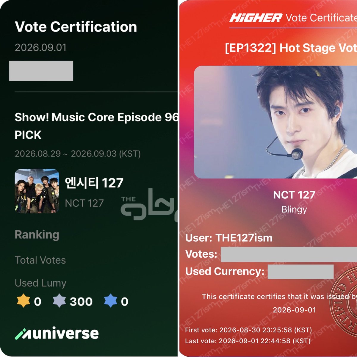the127ism's tweet photo. โหวต Pre-Vote รายการเพลง

🗳️รายการ M COUNTDOWN 
- Mnet Plus
-  ปิดโหวต วันนี้ เวลา 21.59 น. (ไทย)
🔗 https://t.co/nMTNxAKppL

🗳️รายการ Music Bank
- coogoong
- ปิดโหวต 2 กันยายน เวลา 9.00 น. (ไทย)
🔗https://t.co/VghgkP0V5M

🗳️รายการ Music Core
- Mubeat & Muniverse **ต้องชนะพรีโหวตทั้ง 2 แอพ**
- ปิดโหวต 3 กันยายน เวลา 9.00 น. (ไทย)
🔗https://t.co/4270ub64AH
🔗https://t.co/RewZp6bBcB

โหวต Stage

🗃️ รางวัล Stage M Pick (Show! Music Core) 
- Muniverse
- ปิดโหวต 3 กันยายน เวลา 10.00 น. (ไทย)
🔗https://t.co/IpU3DZPeyX

🗃️ รางวัล Hot Stage (Inkigayo) 
- Higher
- ปิดโหวต 3 กันยายน เวลา 10.00 น. (ไทย)
🔗https://t.co/L614vSbHzL

#ใครๆก็โหวต127