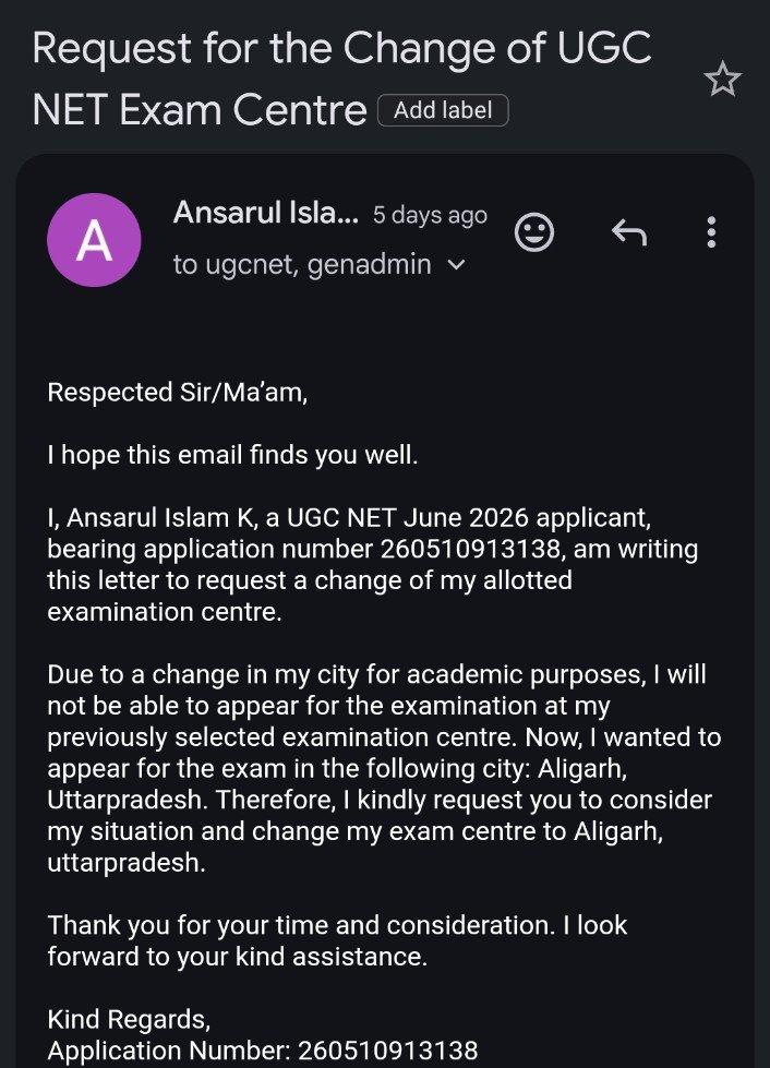 Ansarknmr's tweet photo. @NTA_Exams Regarding the renet i have previously mailed a consern but when the provisional centre details are out my centre still shows calicut (kerala) currently I'm in Aligarh (uttarpradesh) @NTA_Exams https://t.co/NG6OnkCl0V