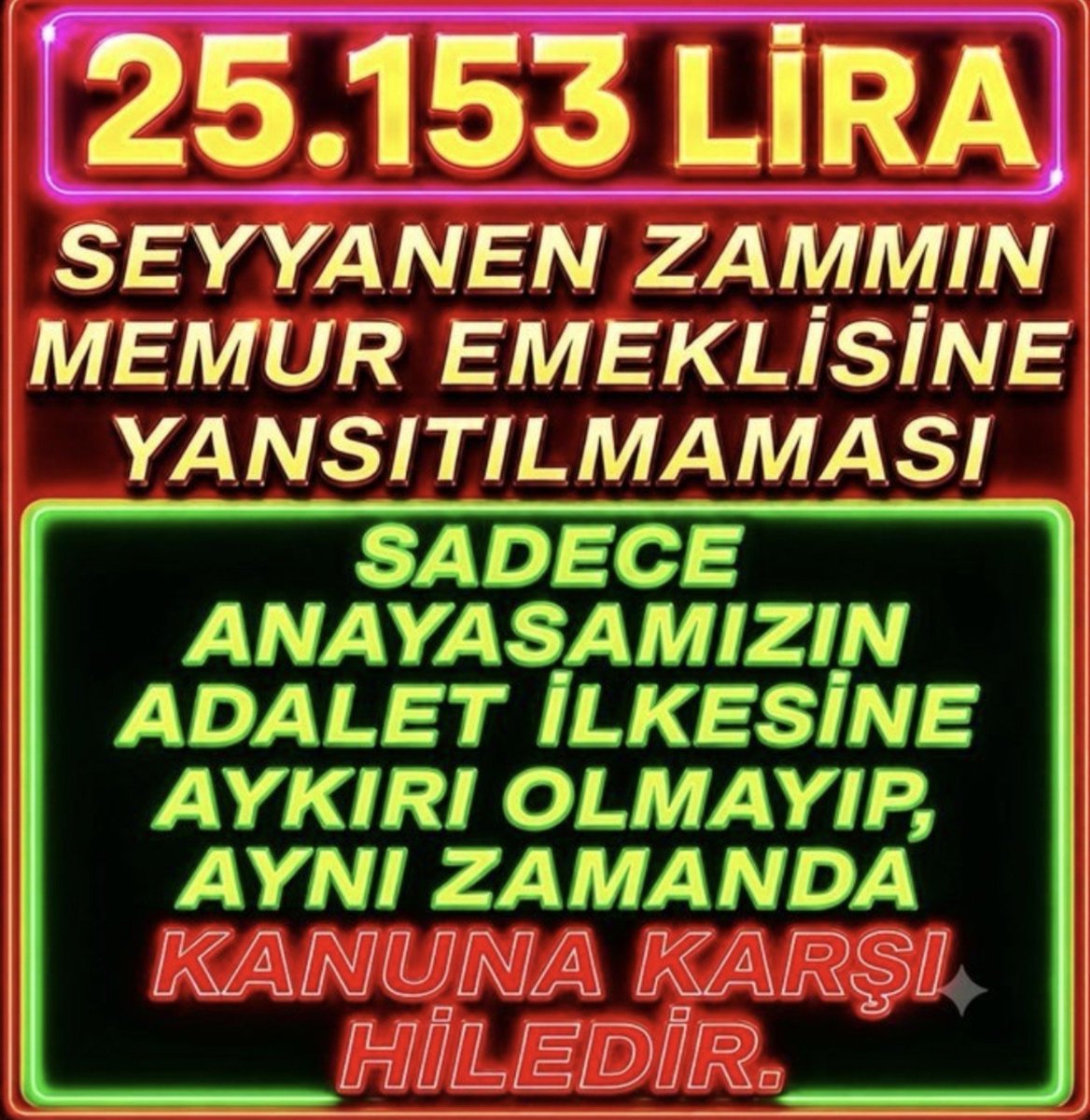 gulmez_gul31294's tweet photo. #EmekliMemur
3 yıldır
Yasal hakkı olan 
@RTErdogan 
Tarafından seçim malzemesi yapılarak sözü de verilen
Sonra
@Akparti 
@MHP_Bilgi işbirliği ile 
 El konulan
Seyyanen zam hakkını
#MemurEmeklisineAdalet istiyor
Mücadelede sesimiz olan
@Memur_Emekli33 
@AlfaHatay 
Teşekkürler https://t.co/0uYXxcmJHF