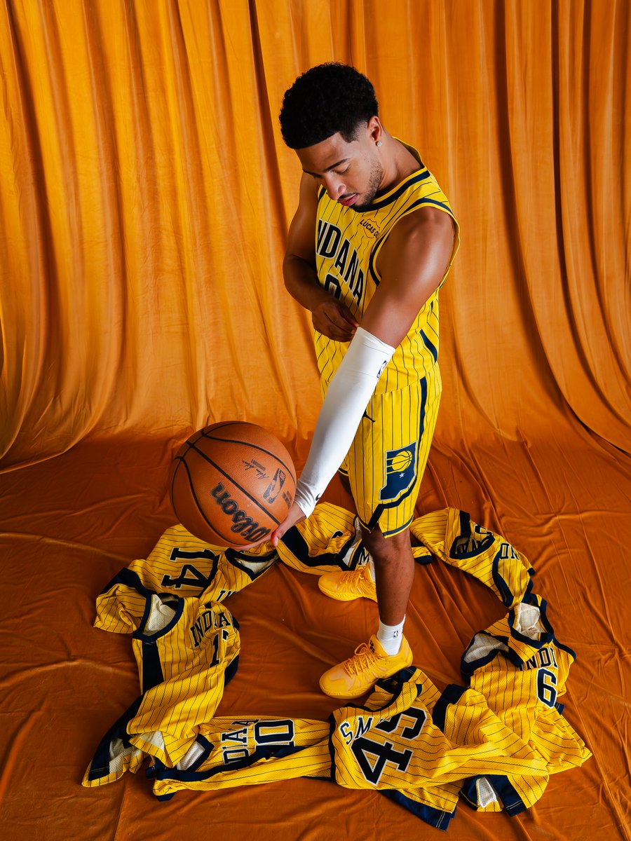 Pacers's tweet photo. Tyrese lookin’ fly in the Pinstripes 😮‍💨

Grab yours at https://t.co/HSf8WF8Mrk. https://t.co/QefAJttskU