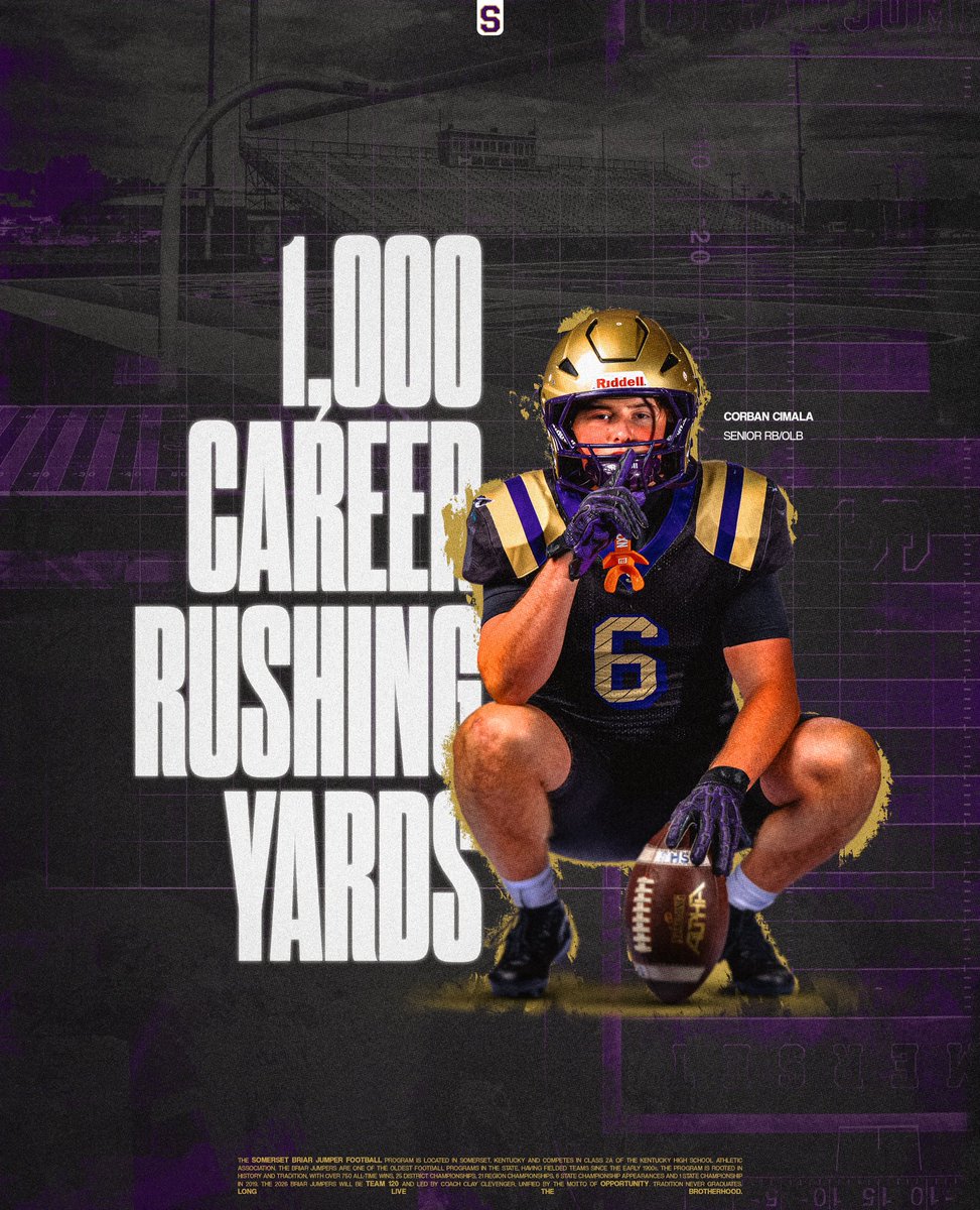 BJNFBALL's tweet photo. congratulations to senior RB/OLB @CorbanCimala27 for surpassing 1,000 career rushing yards in last week’s victory over South Laurel! 📈

#Team120 // #opportUNITY https://t.co/dzdKTq1A4a