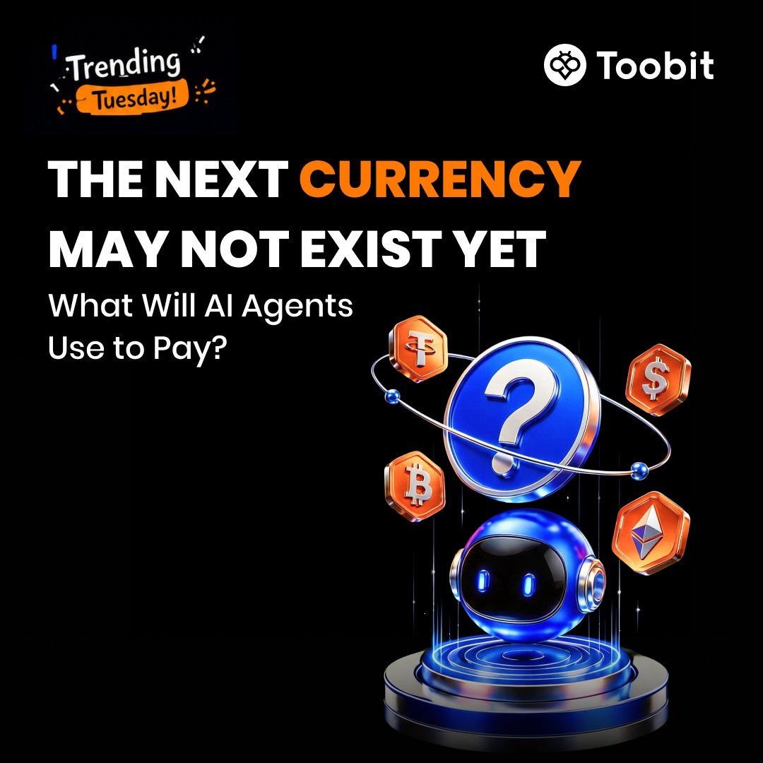 Toobit_official's tweet photo. The next big digital currency might not be built for humans. 👀🤖

As AI agents become more autonomous, a new question is emerging: what will they use to pay each other?

#Toobit #TrendingTuesday #Crypto #AI https://t.co/0M1okkHIU2
