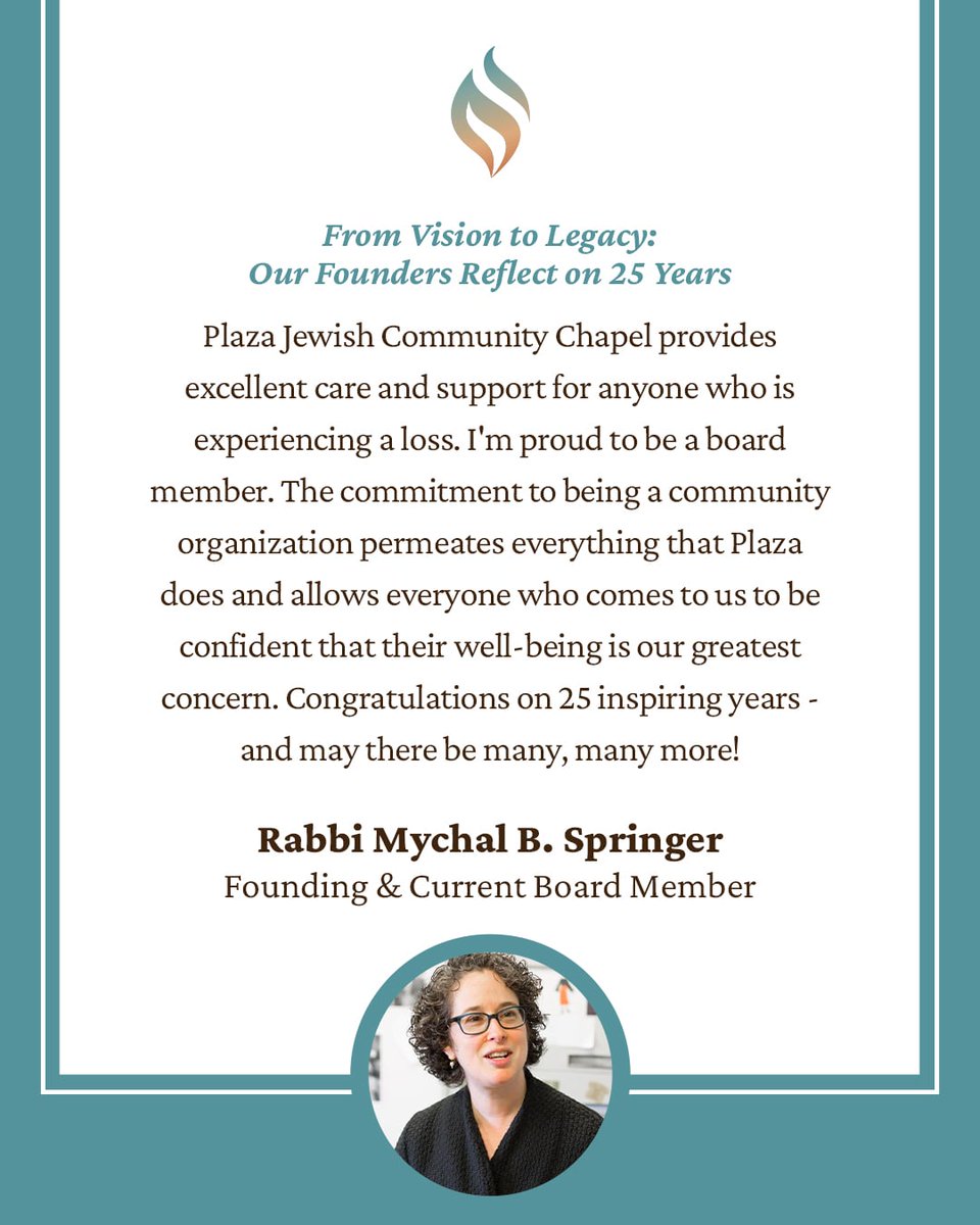 PlazaJewish's tweet photo. Founding Board Member Rabbi Mychal B. Springer shares her thoughts on Plaza’s impact on the community and the legacy it continues to carry forward. Explore our 25th anniversary programs and initiatives: https://t.co/fLtNxqoBPH https://t.co/fsG7fTDZSl