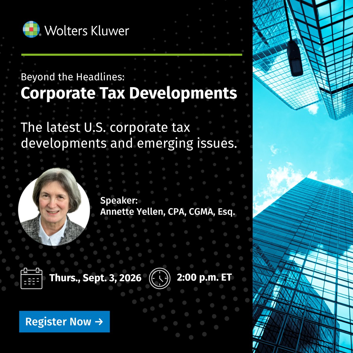 WKTAAUS's tweet photo. 🚨 Corporate tax developments are moving fast, from legislative and regulatory changes to emerging issues around AI, digital assets and state tax.

Join us Sept. 3 at 2 p.m. ET for a timely discussion on the latest developments shaping tax planning, compliance and strategy.

Register now to stay informed: https://t.co/mU5VzcXzuy