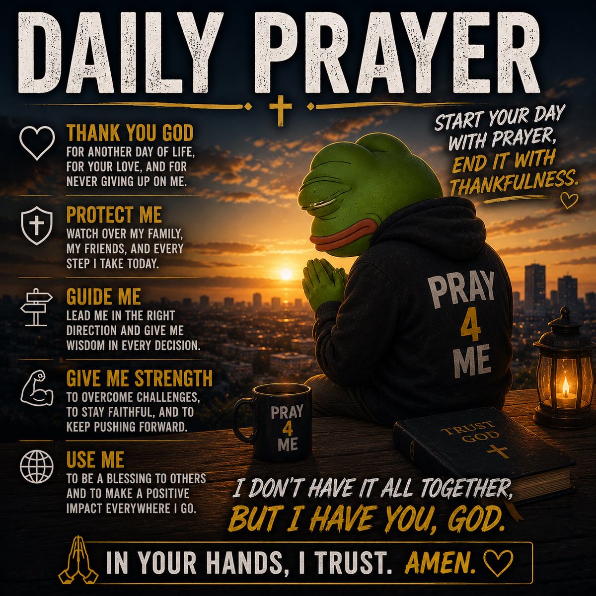 OfficialPray4Me's tweet photo. Good morning Crypto World!! ☀️ 

Let me hear it my followers!! 👂 

What color are the charts gonna be today??? 📈 https://t.co/MFiv0tAi61