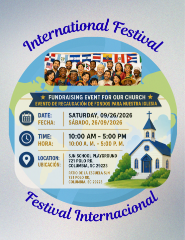 stjneumannsc's tweet photo. 🌎✨ SAVE THE DATE / ¡MARCA TU CALENDARIO! International Festival • Festival Internacional 🎉 Sept. 26, 2026 📍721 Polo Rd, Columbia, SC. Enjoy culture, music, food &amp;amp; performances from around the world. ¡Disfruta culturas, música y sabores del mundo! #FestivalInternacional https://t.co/KhS2NhTsOw