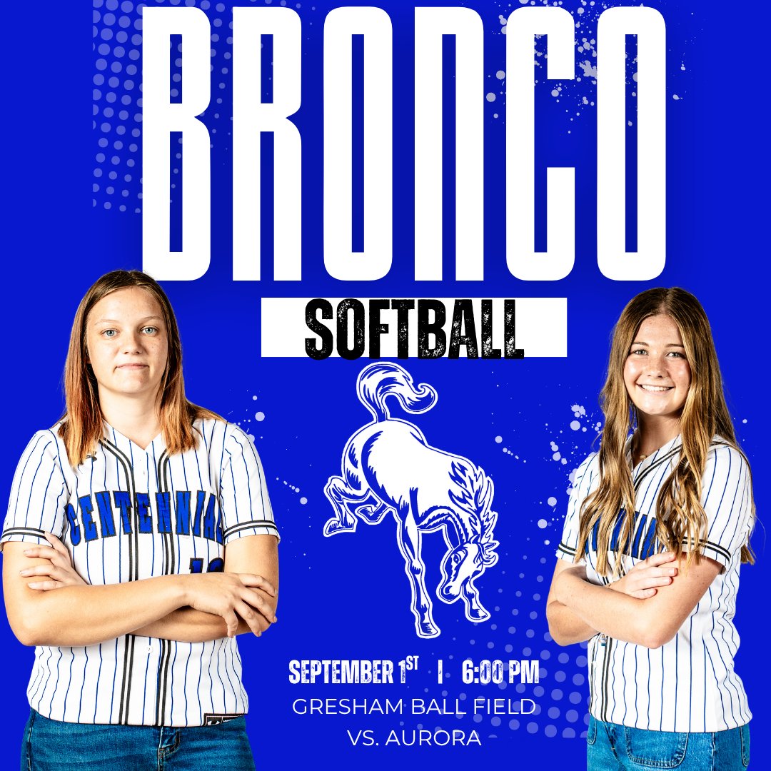 cpsbroncos's tweet photo. 🚨 IT'S SOFTBALL GAME DAY! 🚨 Let's pack the stands at Gresham Ball Field tonight as your Centennial Broncos face off against the Aurora Huskies! First pitch is at 6:00 PM. Bring the noise and bring the energy! ⚡🥎 #broncopower
✒️ Student-created content https://t.co/3mnq0X9Xru