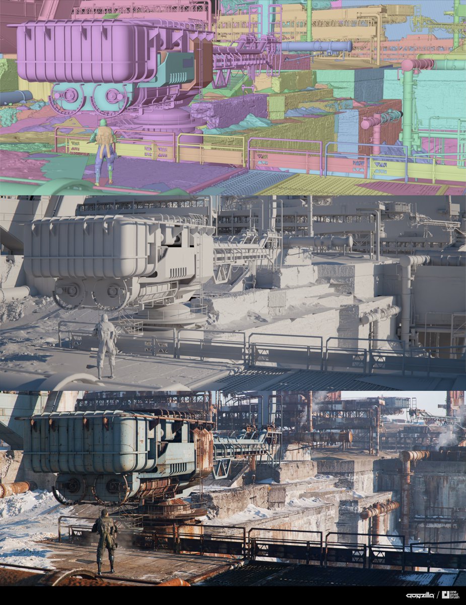 VaikNay's tweet photo. Viewport vs Clay vs Final #b3d https://t.co/JovfXiJBUM