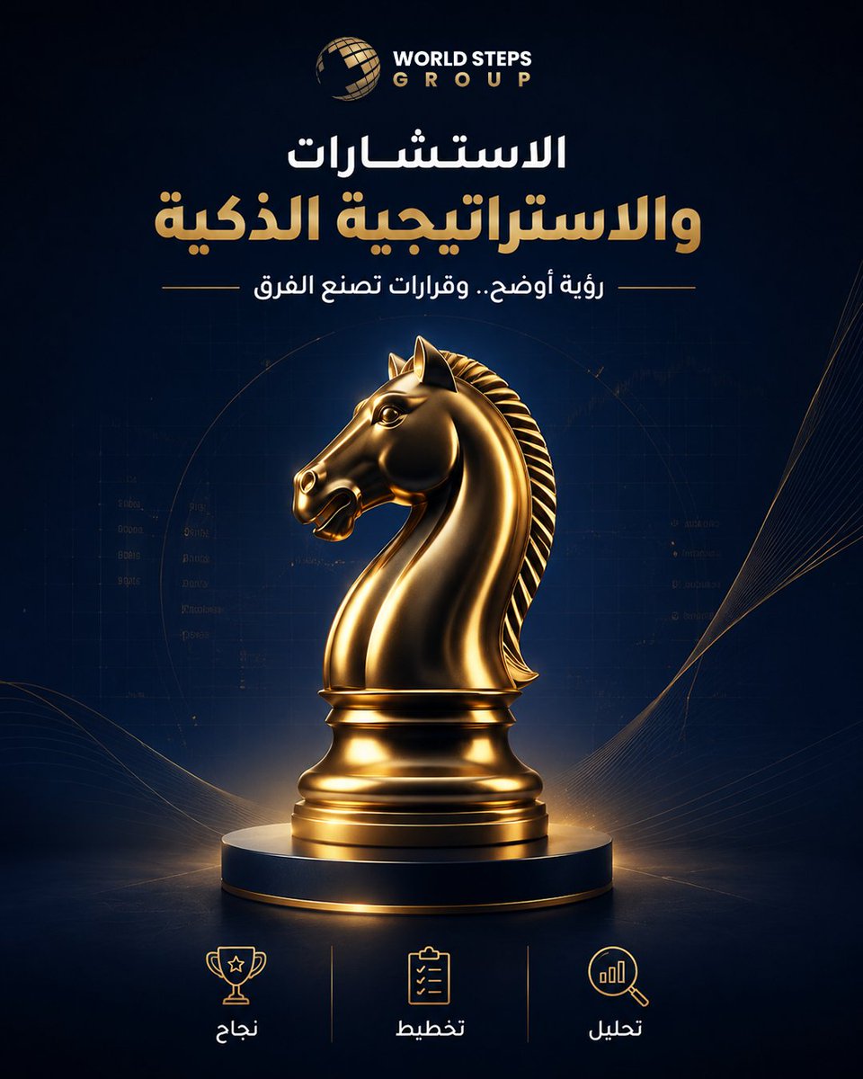 WorldStepsGroup's tweet photo. الاستراتيجية الذكية لا تختار الطريق الأقصر فقط… بل الطريق الأصح. ♟️

مع World Steps Group نحلل المشهد، نخطط بدقة، ونساعدك على اتخاذ قرارات تصنع الفارق وتدفع أعمالك نحو نتائج أقوى.

تحليل أعمق… تخطيط أوضح… نجاح مستدام.

#WorldStepsGroup
#الاستشارات_الاستراتيجية https://t.co/3Ks8W7s80p