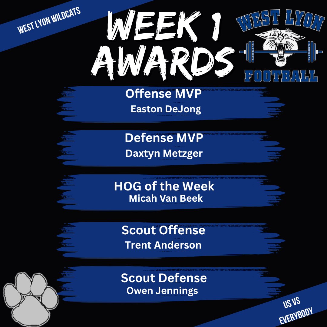 West_LyonFB's tweet photo. ⚔️Week 1 Awards⚔️

#UsVsEverybody https://t.co/y4mxWgLg5c