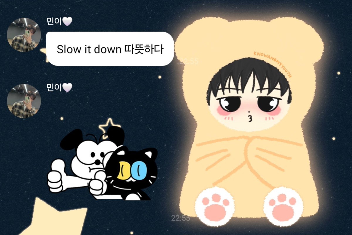 realskzoo's tweet photo. SM en 🫧
[260901]

🐶: Slow it down se siente tan cálida
🐶: [sticker] https://t.co/mFEbLQlHMv