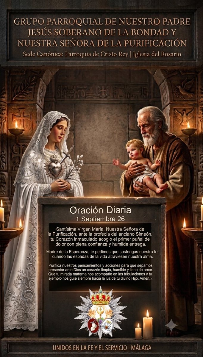 Gpsoberano_'s tweet photo. Oraciones para nuestros titulares de sus advocaciónes de nuestro grupo Parroquial soberano de la Bondad y Ntra Sra de la Purificación 

#cofradíasmlg #semanasantamalaga
#ciudadjardinmalaga
#Malaga https://t.co/5DzW9NjREC