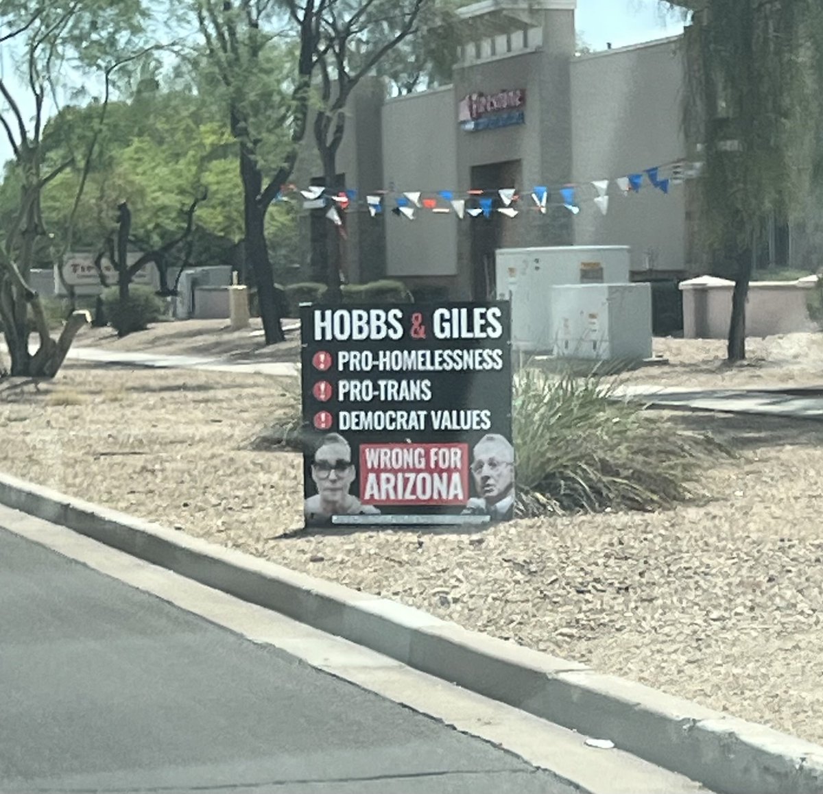 aleahall's tweet photo. @tylerbowyer These went up over the weekend all over Mesa.  We know how bad Hobbs is but I hope people remember Giles is worse and together they will be devastating to AZ! https://t.co/9x4zD76StJ