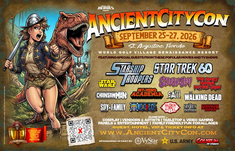 PlanetRadioJax's tweet photo. Ancient City Con, 9/25-27! Meet celebrity guests from Starship Troopers, Star Trek, and Star Wars, anime voice actors, &amp; More! Listen to 107.3 PLANET RADIO on our free iHeartRadio, set us as your #1 preset and tap the contest tap for your chance to win a pair of weekend passes! https://t.co/gm5aUIiX4P