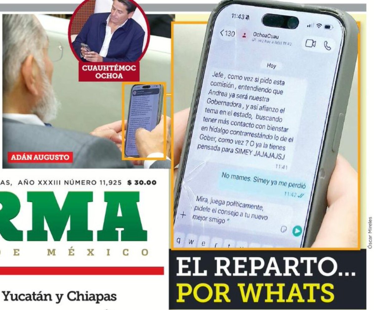 GuacamayanLeaks's tweet photo. El espionaje dentro de @PartidoMorenaMx sigue imparable, ellos mismos le dan material a los medios que consideran "opositores y de extrema derecha"

Ahora filtran mensajes de la operación del narco y corrupto @adan_augusto así como fotos de él aprovechando su jornada laboral. https://t.co/v2HFEpKXXR