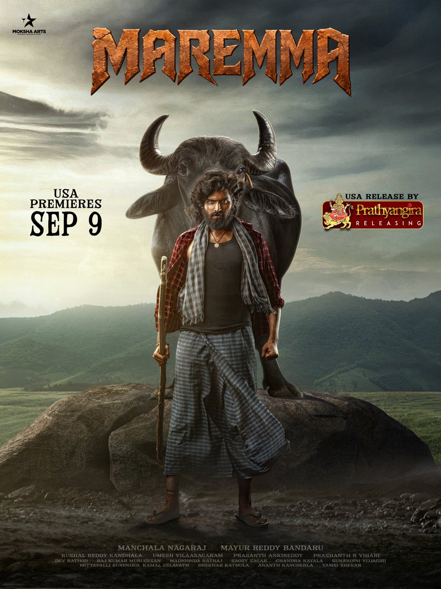 PrathyangiraRel's tweet photo. From The Heartland Of Raw Emotions...
A Sacrifice The World Will Never Forget...  🐃❤️‍🔥

#MAREMMA USA PREMIERES ON SEPTEMBER 09 💥

USA Release By @PrathyangiraRel

@maadhav_9999 @Deepabalu_ @MKNagaraju #MayurReddyBandaru @prashanthvihari @MokshaArtsoffl @ArtbeesEnt https://t.co/Tz56AiBnAU