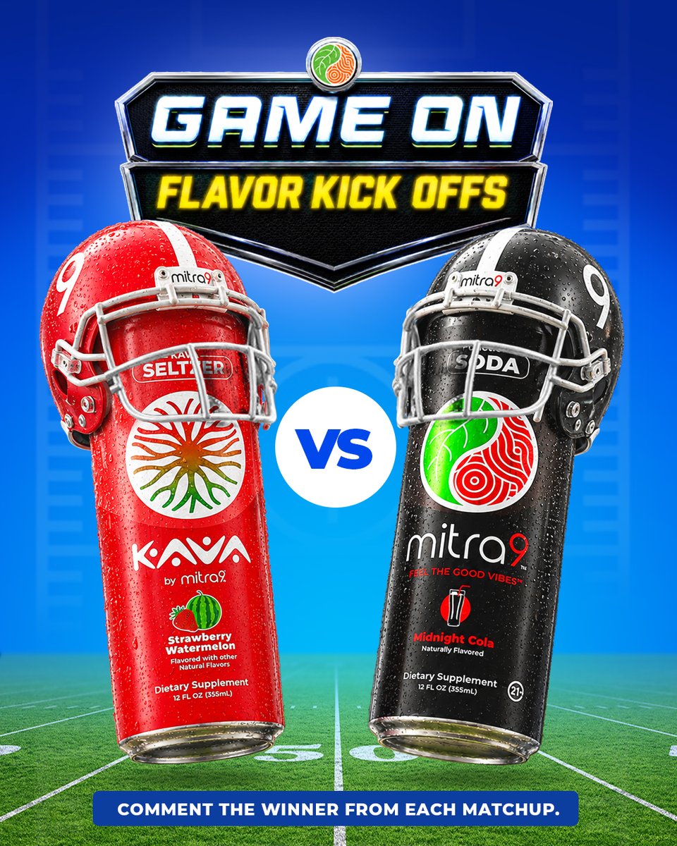 Mitra9Brands's tweet photo. flavor kickoffs are HERE 🏈🏆
Strawberry Watermelon or Midnight Cola? Tropical or Dragon Fruit? comment your two winners below! 👇

#Mitra9 #FlavorKickOff #FlavorBracket #ChooseYourWinner #FunctionalBeverage https://t.co/vjPF8Q4HdU