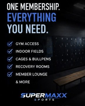 SXScompete's tweet photo. ONE MEMBERSHIP. EVERYTHING YOU NEED. 🏆
Train. Compete. Recover. Connect.
🏋️ GYM ACCESS 🏟️ INDOOR FIELDS ⚾ CAGES &amp; BULLPENS 💪 RECOVERY ROOMS 🛋️ MEMBER LOUNGE 🔥 &amp; SO MUCH MORE
SUPERMAXX SPORTS https://t.co/3gk7JXXmtC