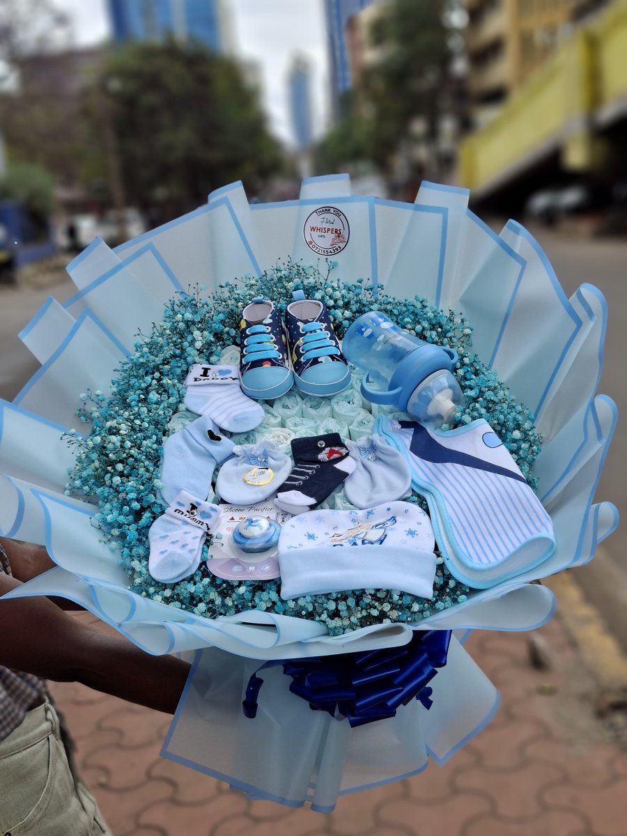WhispersFloral's tweet photo. Diaper bouquet for a new born baby boy Nairobi.Same day delivery Nairobi 
Whatsapp 0721554393
#diaperbouquet
#samedaydelivery 
#nairobigiftshop
#nairobiflorist https://t.co/DW1zVG4wnU