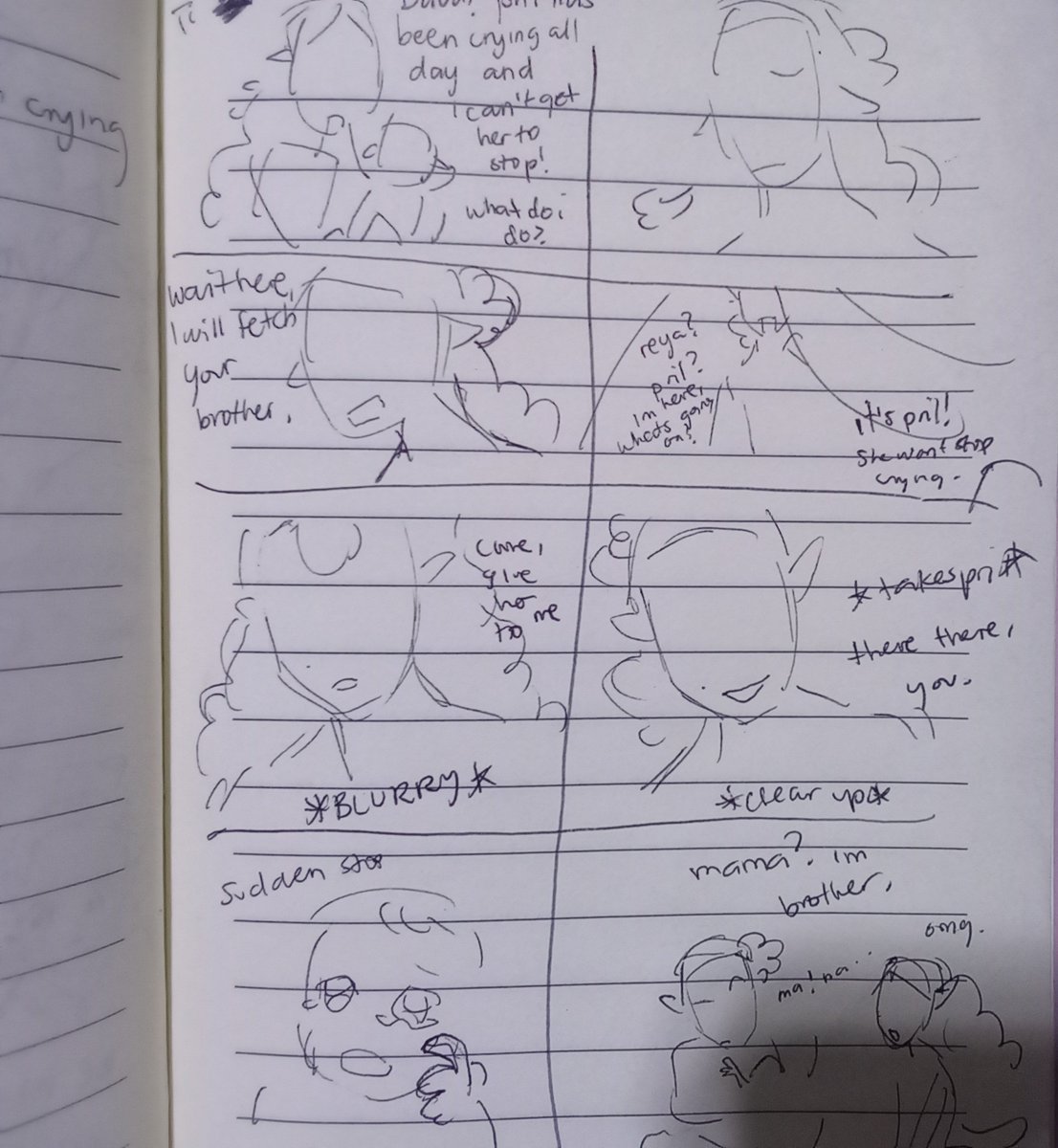 Wenclairee's tweet photo. Comic that came 2 me in a dream cuz #aonung really looks like his mama huh to the point where a certain bebe confuses them for each other
 plz I hope this makes sense💔 (concept sketch on da last thingy) https://t.co/cVAjzR3CBW