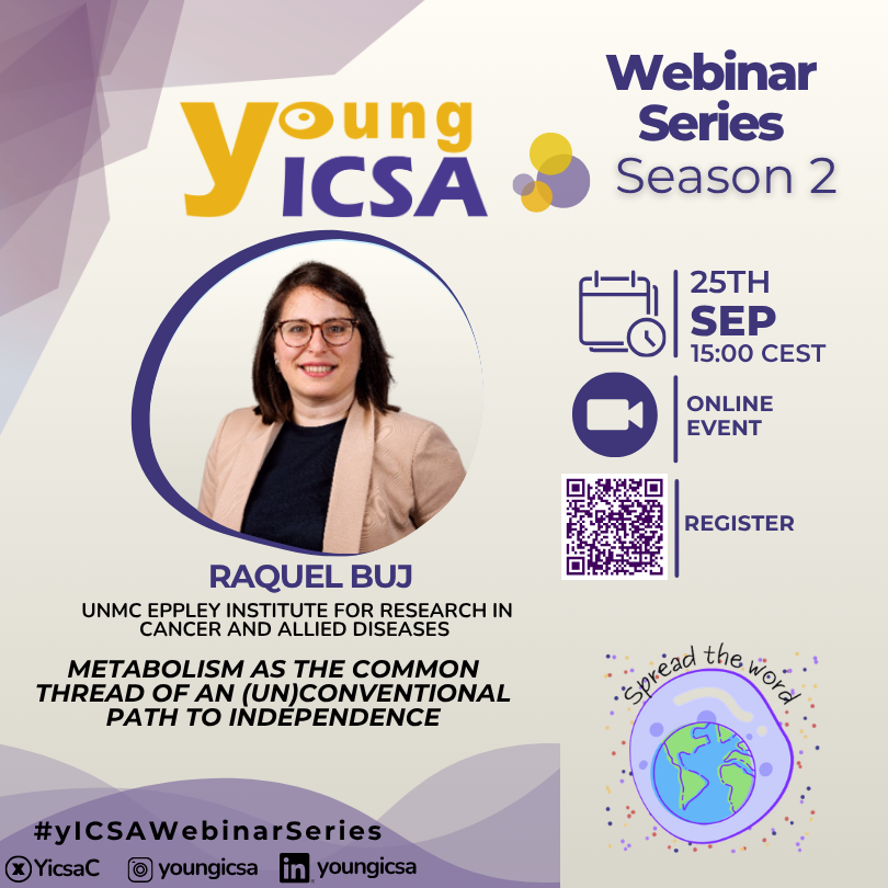YicsaC's tweet photo. 🎙️Our next yICSA Webinar will be by @BioYupi, Assistant Prof at UNMC on Sep 25th, 15:00 CEST 📆

She'll talk about her path from PhD training to starting her own lab, plus her work on how cancer cell metabolism shapes the tumor microenvironment.

Register: https://t.co/UpnG3troLn https://t.co/evHb2B9eFy