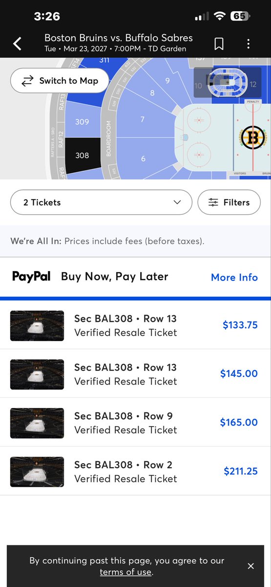 UncleDisney's tweet photo. @Garbacz1296 Here is Ticketmaster per ticket plus fees same section, just as an FYI https://t.co/MUSsXPsYJl
