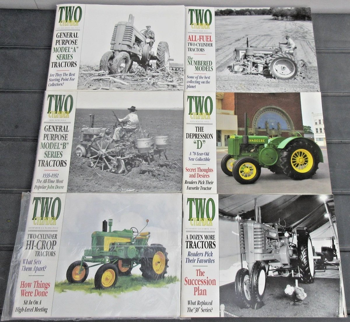 rusticrelics04's tweet photo. John Deere Two-Cylinder Club Magazine 2002 full year 6 issues general purpose B https://t.co/gNbBAq9bQp #eBay via @eBay #Tractors #FarmEquipment #Agriculture #VintageAdvertising #FarmCollectibles #TractorCollector #FarmMemorabilia #RuralLife #AntiqueTractor #Vintage #Farm https://t.co/1IeXwwAv8H