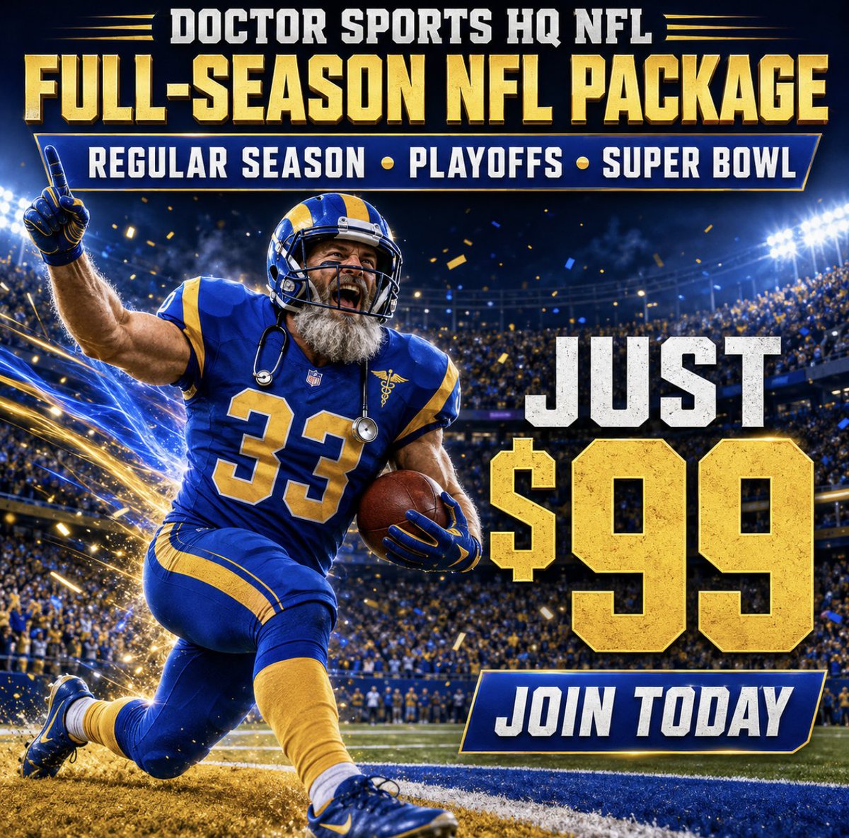 DSHQ_NFL's tweet photo. Join the DoctorSportsHQ_NFL full-season package for just $99—regular season, playoffs, and Super Bowl included. Lock in today! 🔒

https://t.co/euaKSHNkJe

@DoctorsportsHQ @DoctorSports33 #NFL #NFLNEWS #FootballFans #NFLFACTS #FootballTickets #fyp #fypシ゚viral #fypage https://t.co/G11UekSLLi