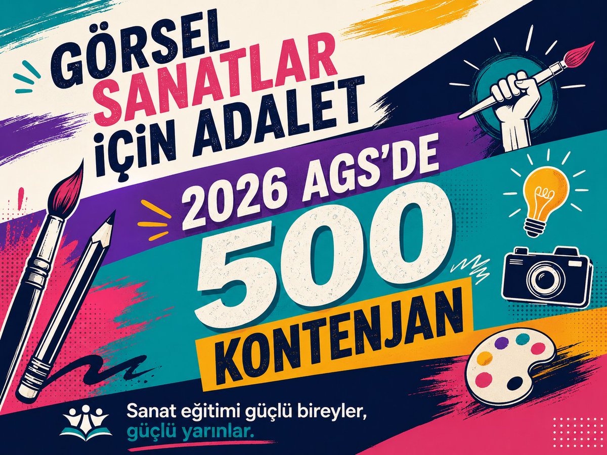 snt228's tweet photo. @Edanuuuuurr @RTErdogan @Yusuf__Tekin @oktay_saral @dbdevletbahceli @edipuzen @cuneytiltus @tcmeb Sanat eğitimi çocuklara hazır kalıplar sunmaz kendi bakışlarını oluşturmaları için alan açar 2026 AGS kapsamında Görsel Sanatlar için en az 500 kontenjan ayrılmasını talep ediyoruz @RTErdogan @Yusuf__Tekin @oktay_saral @dbdevletbahceli #AGSgörselsanatlaradilatama https://t.co/HXfUjZevHy